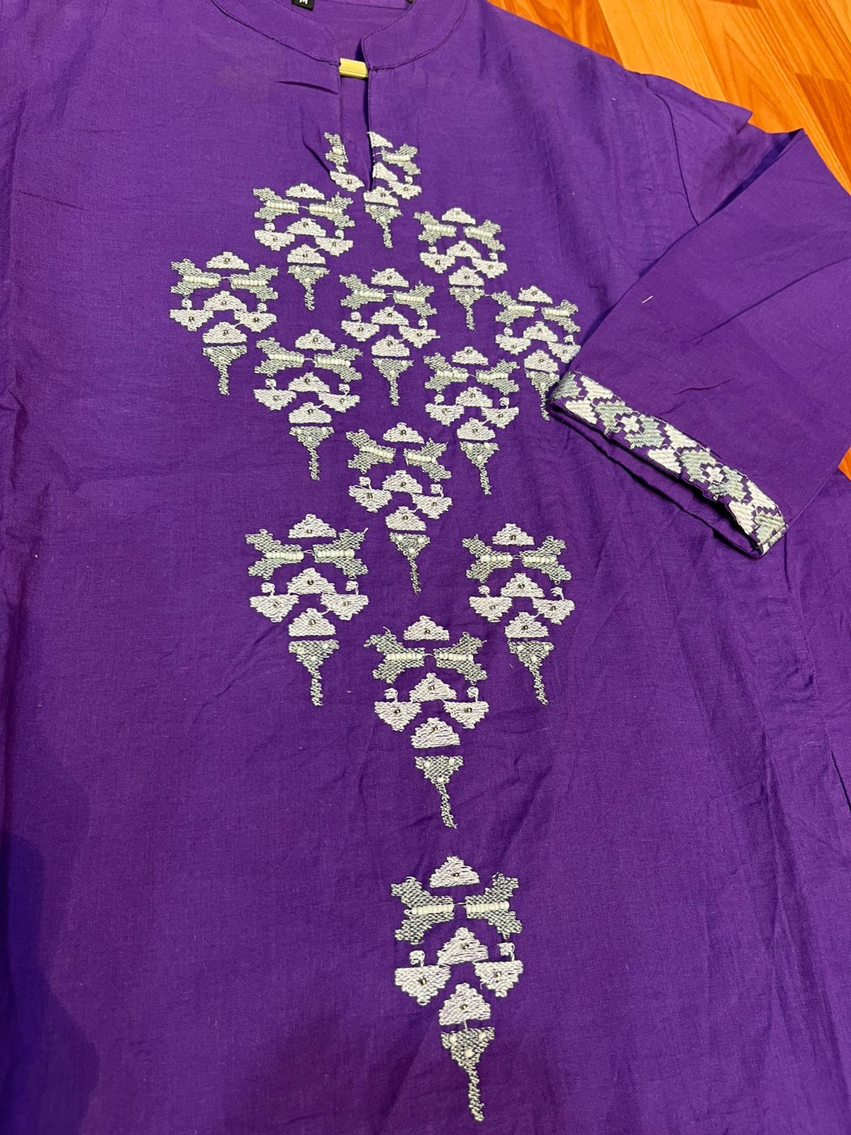 Purple Embroidered Kurta Set with Dupatta